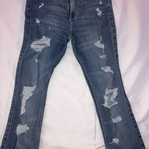Hollister Ripped Straight Leg Jeans - Blue